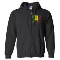 One Love Palm Tree Reggae Music Rasta Full Zip Hoodie