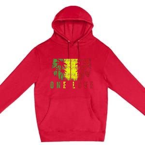 One Love Palm Tree Reggae Music Rasta Premium Pullover Hoodie