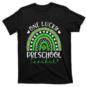 One Lucky Preschool Teacher rainbow St Patricks Day T-Shirt