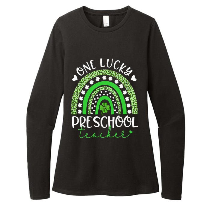 One Lucky Preschool Teacher rainbow St Patricks Day Womens CVC Long Sleeve Shirt