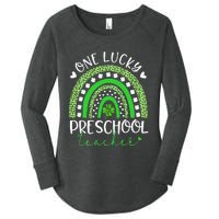 One Lucky Preschool Teacher rainbow St Patricks Day Women's Perfect Tri Tunic Long Sleeve Shirt