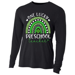 One Lucky Preschool Teacher rainbow St Patricks Day Cooling Performance Long Sleeve Crew