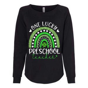 One Lucky Preschool Teacher rainbow St Patricks Day Womens California Wash Sweatshirt