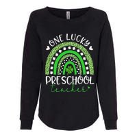 One Lucky Preschool Teacher rainbow St Patricks Day Womens California Wash Sweatshirt