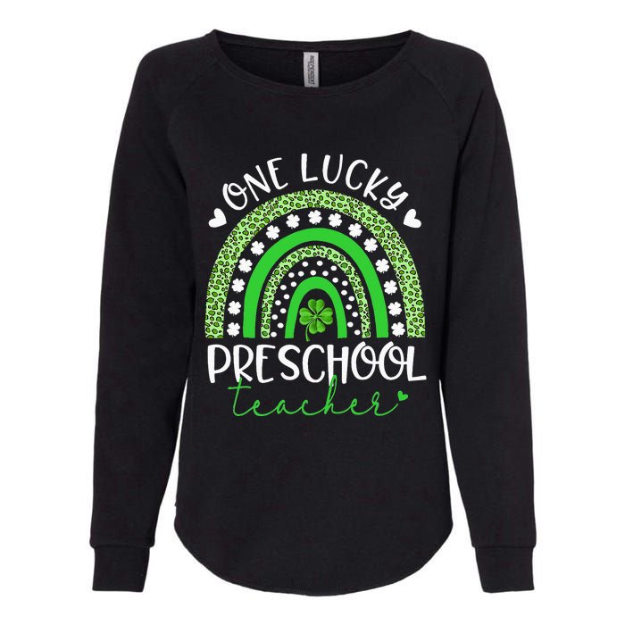 One Lucky Preschool Teacher rainbow St Patricks Day Womens California Wash Sweatshirt