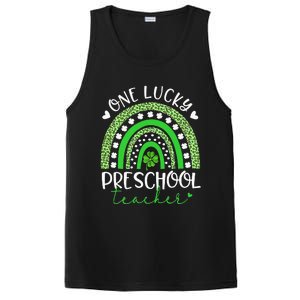 One Lucky Preschool Teacher rainbow St Patricks Day PosiCharge Competitor Tank