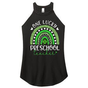 One Lucky Preschool Teacher rainbow St Patricks Day Women's Perfect Tri Rocker Tank