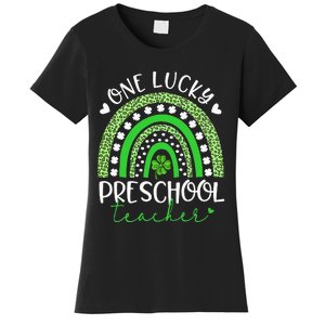 One Lucky Preschool Teacher rainbow St Patricks Day Women's T-Shirt