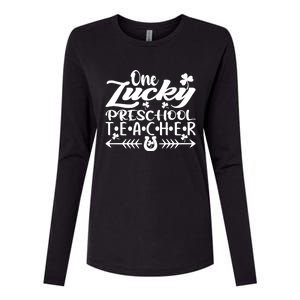 One Lucky Preschool Teacher St Patrick's Day Great Gift Womens Cotton Relaxed Long Sleeve T-Shirt