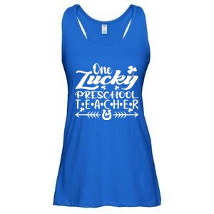 One Lucky Preschool Teacher St Patrick's Day Great Gift Ladies Essential Flowy Tank