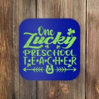 One Lucky Preschool Teacher St Patrick's Day Cute Gift Coaster