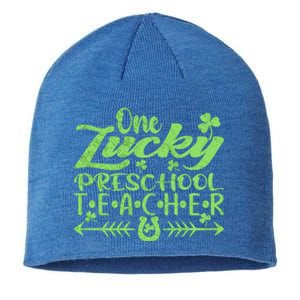 One Lucky Preschool Teacher St Patrick's Day Cute Gift Sustainable Beanie