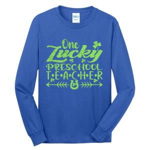 One Lucky Preschool Teacher St Patrick's Day Cute Gift Tall Long Sleeve T-Shirt