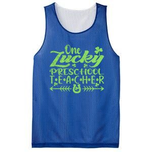 One Lucky Preschool Teacher St Patrick's Day Cute Gift Mesh Reversible Basketball Jersey Tank