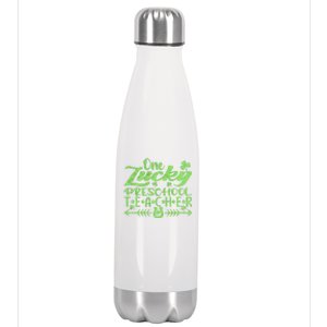 One Lucky Preschool Teacher St Patrick's Day Cute Gift Stainless Steel Insulated Water Bottle