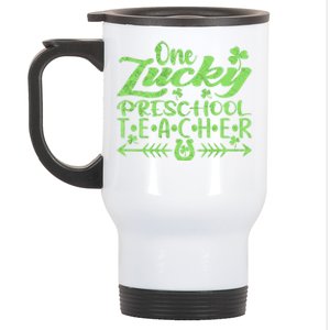 One Lucky Preschool Teacher St Patrick's Day Cute Gift Stainless Steel Travel Mug