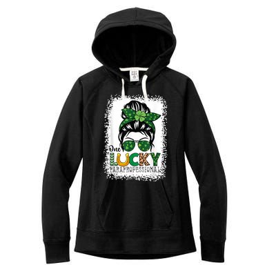 One Lucky Para St Patricks Day Shamrock Paraprofessional Women's Fleece Hoodie