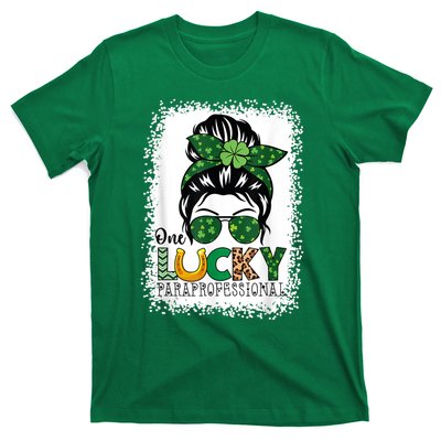 One Lucky Para St Patricks Day Shamrock Paraprofessional T-Shirt