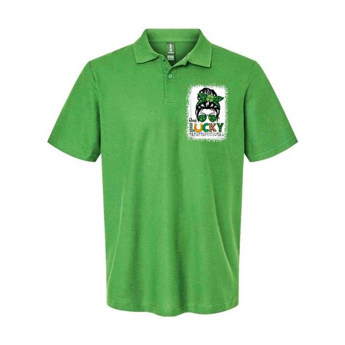 One Lucky Para St Patricks Day Shamrock Paraprofessional Softstyle Adult Sport Polo