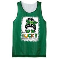 One Lucky Para St Patricks Day Shamrock Paraprofessional Mesh Reversible Basketball Jersey Tank