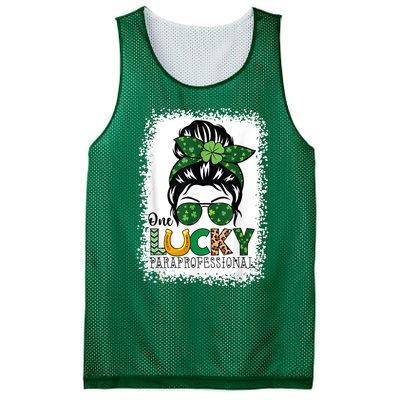 One Lucky Para St Patricks Day Shamrock Paraprofessional Mesh Reversible Basketball Jersey Tank