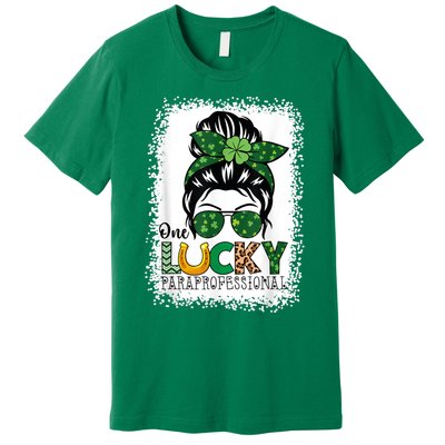 One Lucky Para St Patricks Day Shamrock Paraprofessional Premium T-Shirt