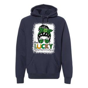 One Lucky Para St Patricks Day Shamrock Paraprofessional Premium Hoodie