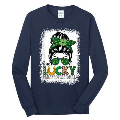 One Lucky Para St Patricks Day Shamrock Paraprofessional Tall Long Sleeve T-Shirt