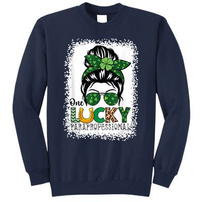 One Lucky Para St Patricks Day Shamrock Paraprofessional Tall Sweatshirt