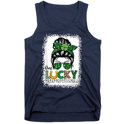 One Lucky Para St Patricks Day Shamrock Paraprofessional Tank Top