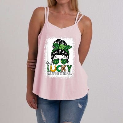 One Lucky Para St Patricks Day Shamrock Paraprofessional Women's Strappy Tank