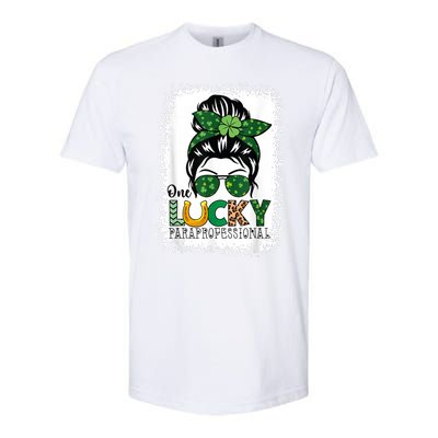 One Lucky Para St Patricks Day Shamrock Paraprofessional Softstyle CVC T-Shirt