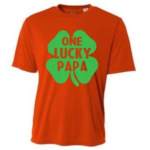 One Lucky Papa Gift St Patricks Day Daddy Shamrock Top Gift Cooling Performance Crew T-Shirt