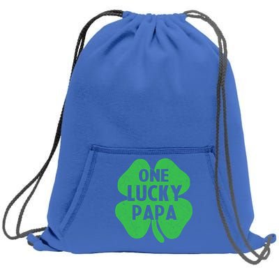 One Lucky Papa Gift St Patricks Day Daddy Shamrock Top Gift Sweatshirt Cinch Pack Bag