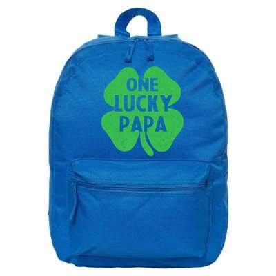 One Lucky Papa Gift St Patricks Day Daddy Shamrock Top Gift 16 in Basic Backpack