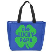 One Lucky Papa Gift St Patricks Day Daddy Shamrock Top Gift Zip Tote Bag