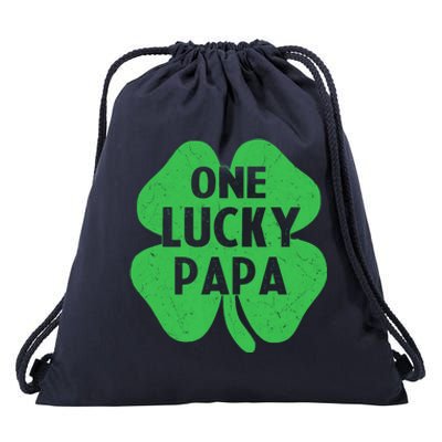 One Lucky Papa Gift St Patricks Day Daddy Shamrock Top Gift Drawstring Bag