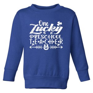 One Lucky Preschool Teacher St Patrick's Day Gift Toddler Sweatshirt