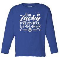 One Lucky Preschool Teacher St Patrick's Day Gift Toddler Long Sleeve Shirt