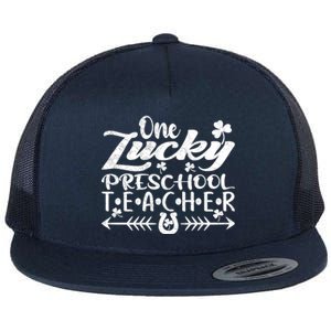 One Lucky Preschool Teacher St Patrick's Day Gift Flat Bill Trucker Hat