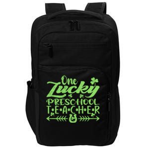 One Lucky Preschool Teacher St Patrick's Day Gift Impact Tech Backpack