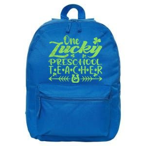 One Lucky Preschool Teacher St Patrick's Day Gift 16 in Basic Backpack