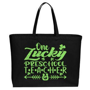 One Lucky Preschool Teacher St Patrick's Day Gift Cotton Canvas Jumbo Tote