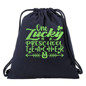 One Lucky Preschool Teacher St Patrick's Day Gift Drawstring Bag