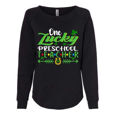 One Lucky Preschool Teacher St Patrick's Day For Teacher Gift Womens California Wash Sweatshirt