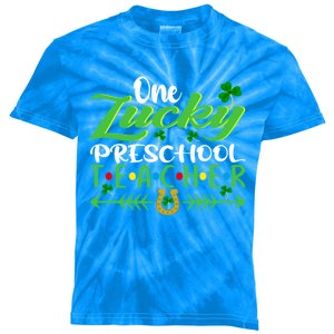 One Lucky Preschool Teacher St Patrick's Day For Teacher Gift Kids Tie-Dye T-Shirt