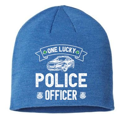 One Lucky Police Officer Saint Patricks Day Holiday Pattys Cool Gift Sustainable Beanie