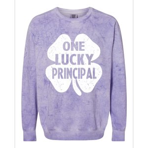 One Lucky Principal Gift Teacher St Patricks Day Shamrock Cute Gift Colorblast Crewneck Sweatshirt