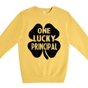 One Lucky Principal Gift Teacher St Patricks Day Shamrock Cute Gift Premium Crewneck Sweatshirt