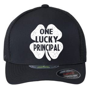 One Lucky Principal Gift Teacher St Patricks Day Shamrock Cute Gift Flexfit Unipanel Trucker Cap